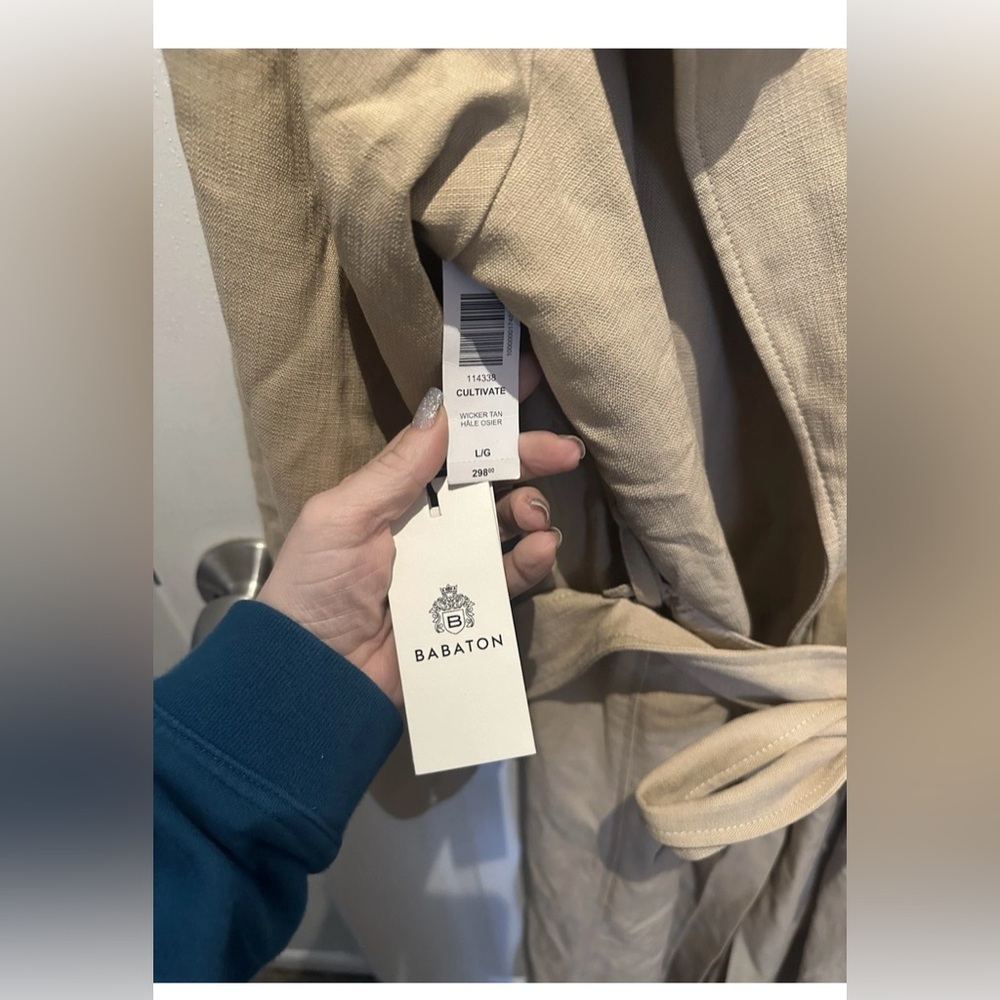 Aritzia Babaton cultivate trench coat, NWT size L, Wicker Tan, MRS $298 - Picture 7 of 11